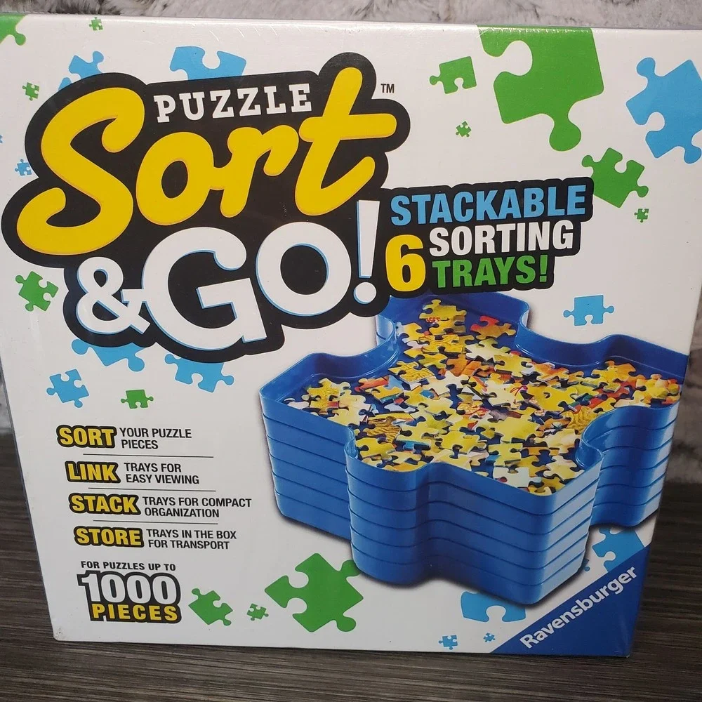 Sort & Go! Jigsaw Puzzle Accessory Plastic Puzzle Shaped Sorting Trays Fun Game